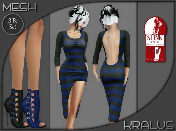 ::KRALUS:: Mesh : Moxie : Blue Stripes