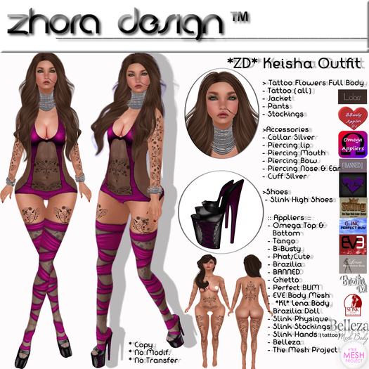 *ZD* Keisha Outfit Magenta