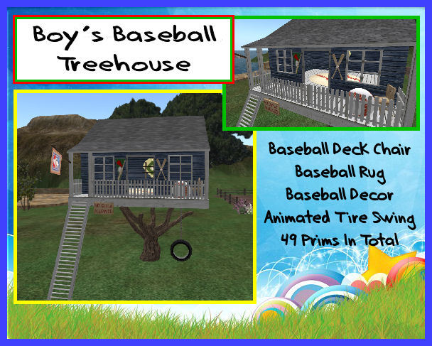 Second Life Marketplace - Boy's Baseball Treehouse - Playhouse