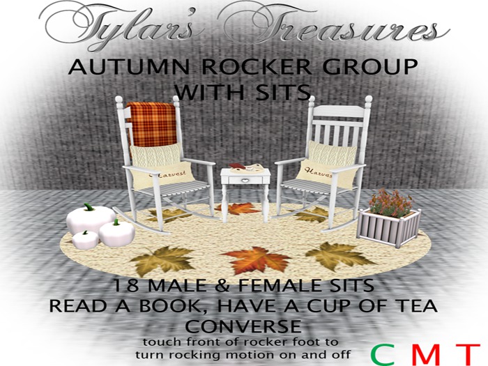 .:TT:.  AUTUMN ROCKER GROUP WITH SITS  BOXED