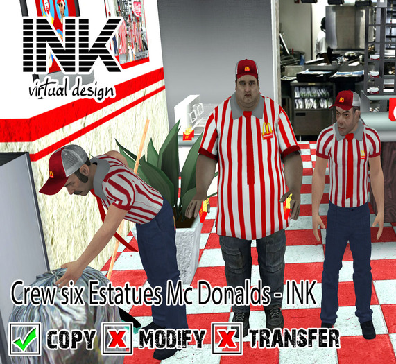 Crew Six Estatues Mc Donalds INK