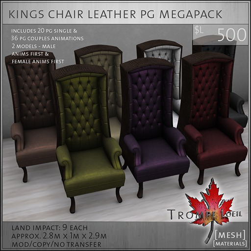 Trompe Loeil - Kings Chair Velvet PG Megapack [mesh]