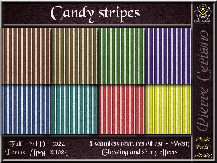 Candy stripes - 8 FULL PERMS textures