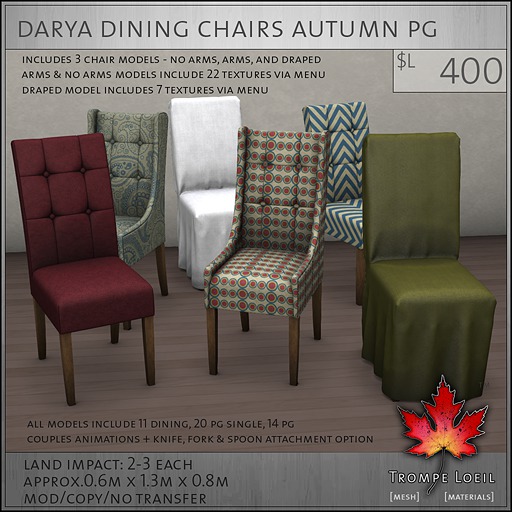 Trompe Loeil - Darya Dining Chairs Autumn PG [mesh]
