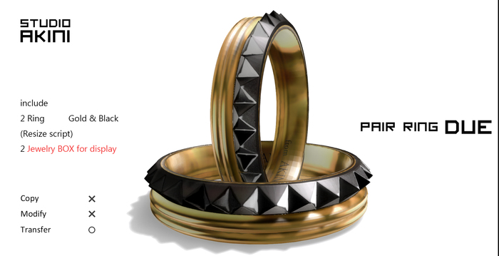 "AKINI"DueRing-Gold&Black