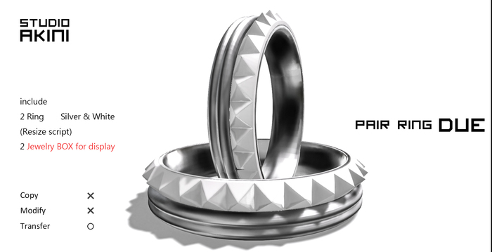 "AKINI"DueRing-Silver&White
