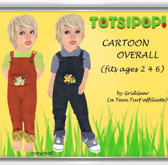 TOTSIPOP! Toddler Cartoon Overall Clothing Set