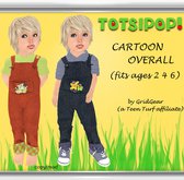 TOTSIPOP! Toddler Cartoon Overall Clothing Set
