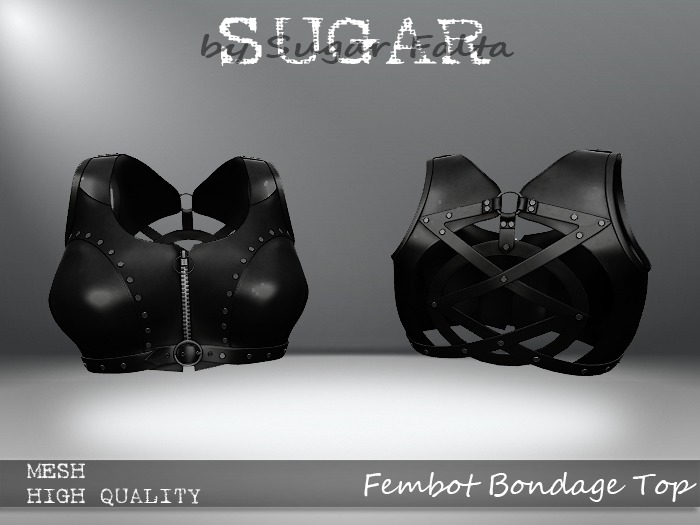 SUGAR - Fembot Top - BLACK