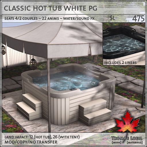 Trompe Loeil - Classic Hot Tub White PG [mesh]
