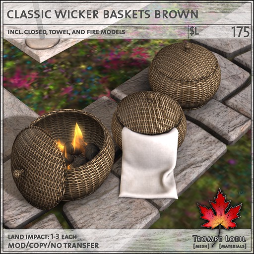 Trompe Loeil - Classic Wicker Baskets Brown [mesh]