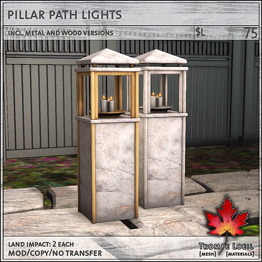 Trompe Loeil - Classic Pillar Path Lights [mesh]
