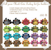Full Perm MESH Cute Turkey kit for builders