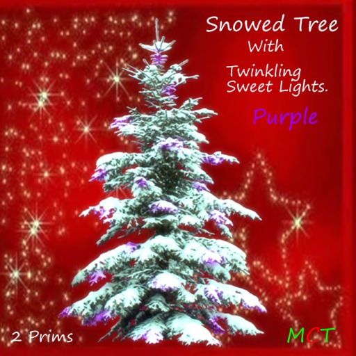 Christmas Twinkling  Snowed tree Purple  Incl Resizer 