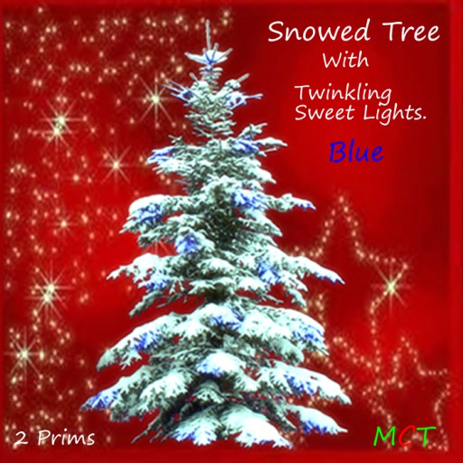 Christmas Twinkling  Snowed tree Blue  Incl Resizer 