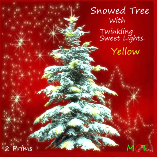 Christmas Twinkling  Snowed tree Yellow  Incl Resizer 