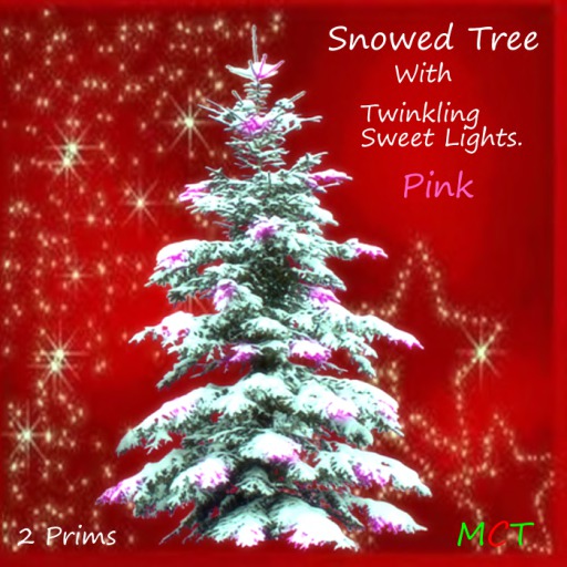 Christmas Twinkling  Snowed tree Pink  Incl Resizer 