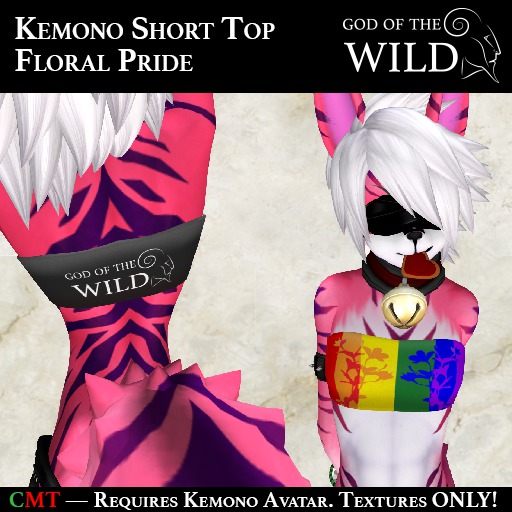 :GW: Kemono Short Top - Floral Pride