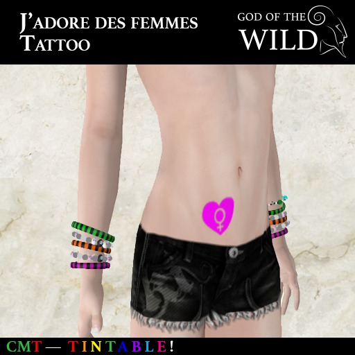 :GW: Tintable Tattoo - J'adore des femmes