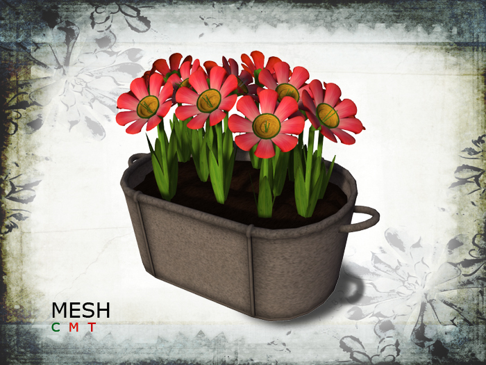 By Shabti - Mesh Tub Planter with Flowers