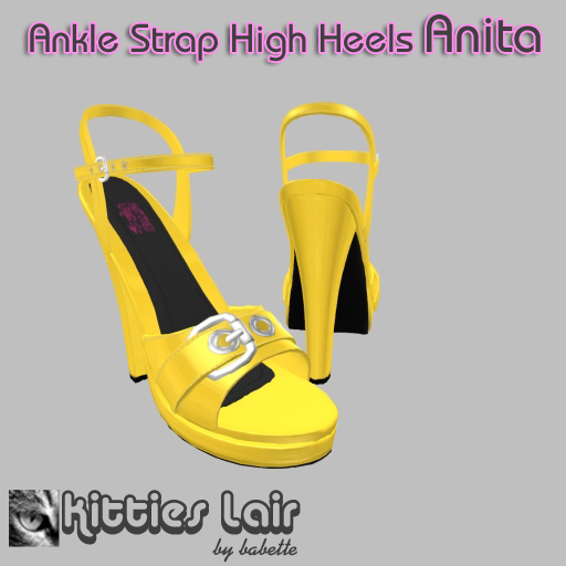 *KL* Sandals Anita Yellow/Silver Trim