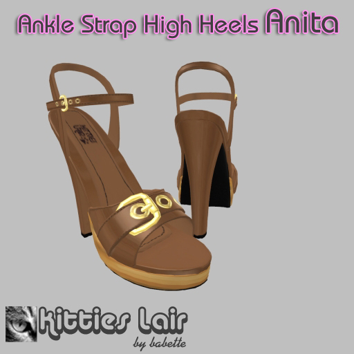 *KL* Sandals Anita Brown/Gold Trim