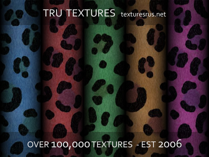 13141: Feb 06 - 7 x Seamless Fun Coloured Leopard Skin Textures - 512 x 512 Pixels 