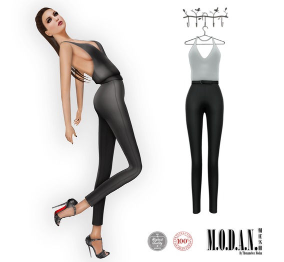 ::M.O.D.A.N.M.E.S.H.::Belted Jumpsuit White B
