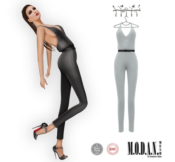 ::M.O.D.A.N.M.E.S.H.::Belted Jumpsuit White