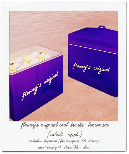 flowey's original cool drinks: lemonade (cobalt/apple)