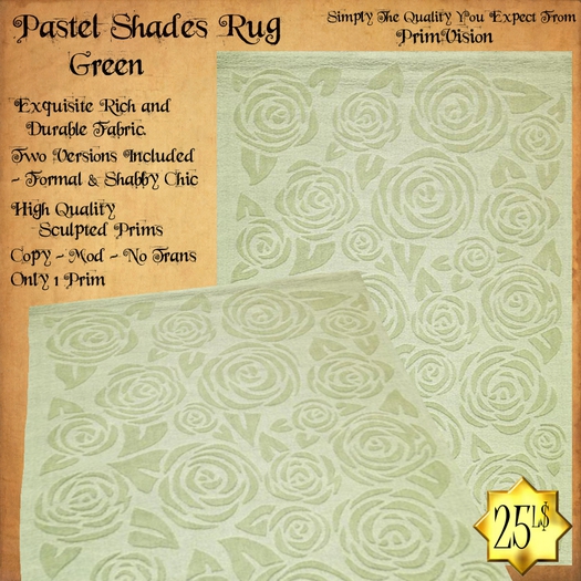 *PRIMVISION* Pastel Shades Rug - Green