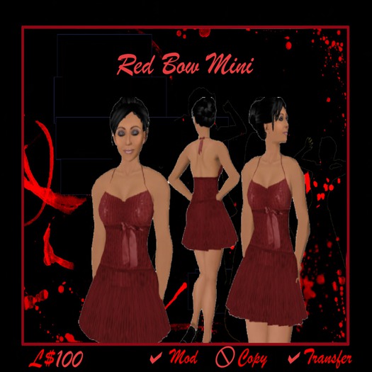 Clothing - Symmetry Red Bow Mini Dress