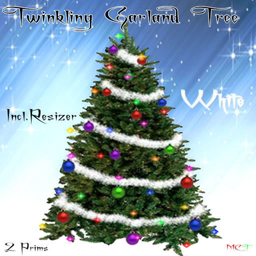 Christmas Twinkling  Garland tree White  Incl Resizer 