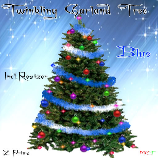 Christmas Twinkling  Garland tree Blue  Incl Resizer 