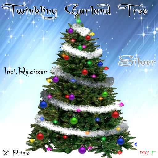 Christmas Twinkling  Garland tree Silver  Incl Resizer 