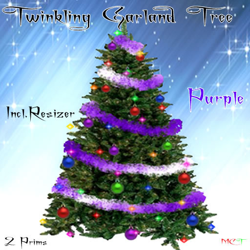 Christmas Twinkling  Garland tree Purple  Incl Resizer 