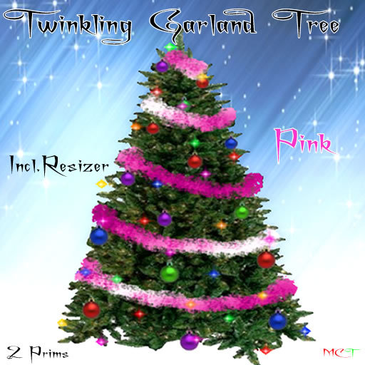 Christmas Twinkling  Garland tree Pink  Incl Resizer 