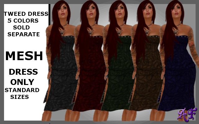 *AF* WINTER TWEED DRESS (black)