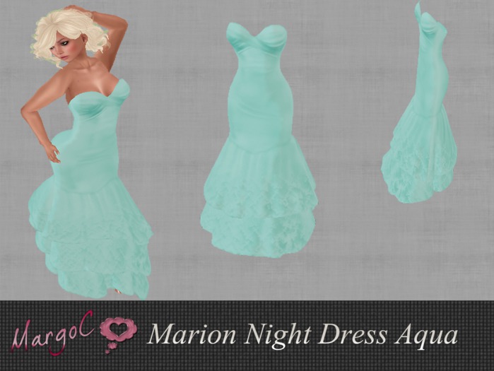 Suzy Marion Night Dress Aqua - MargoC