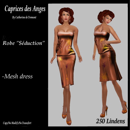 *CdT* Robe bustier"Seduction" orangee