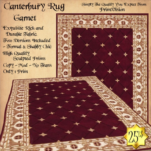 *PRIMVISION* Canterbury Rug - Garnet