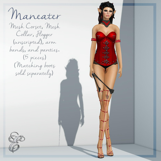 Entice - Maneater Corset Set - Red