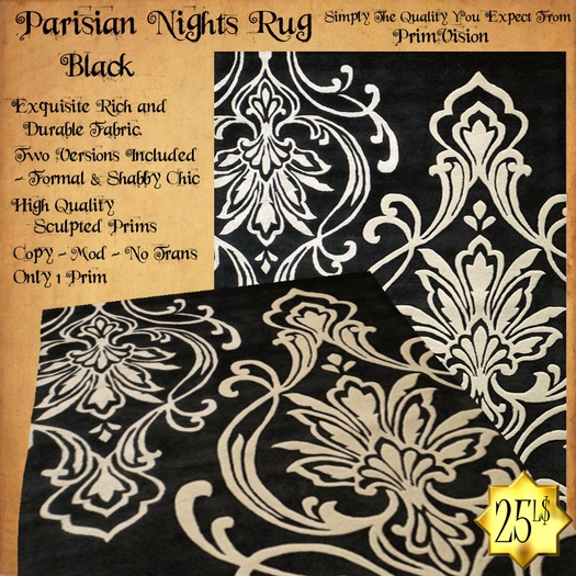 *PV* Parisian Nights Rug - Black