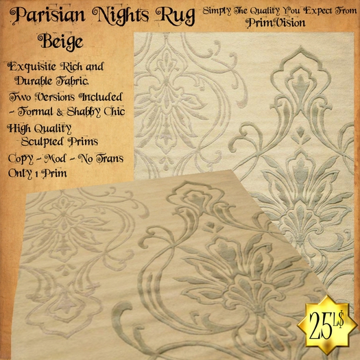 *PRIMVISION* Parisian Nights Rug - Beige