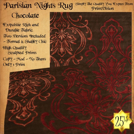 *PV* Parisian Nights Rug - Chocolate