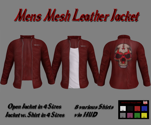 Leather Jacket red skull