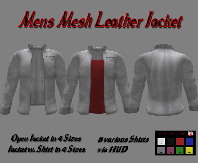 Mens Mesh Leather Jacket White