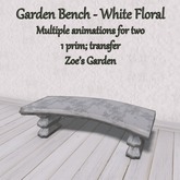 *ZG* Garden Bench - white floral