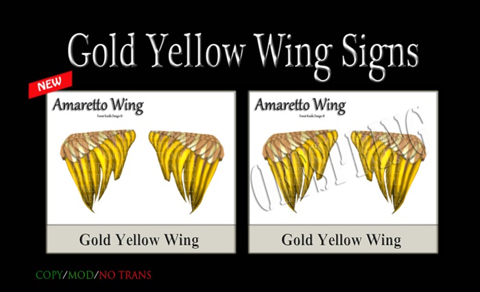 GOLD YELLOW WING SIGNS & OFFSPRING