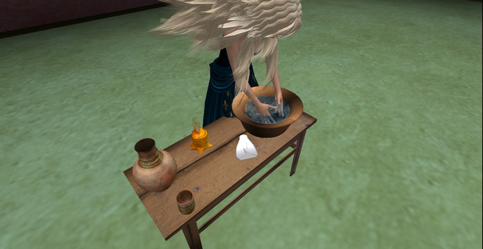 Bedside Wash Table With Washing Animation